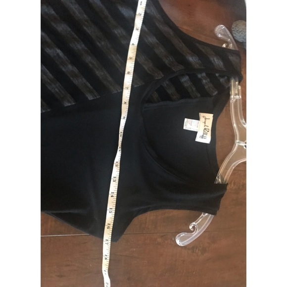 Joseph Ribkoff Black Grey Striped Sleeveless Asymmetrical Dress - Picture 7 of 8